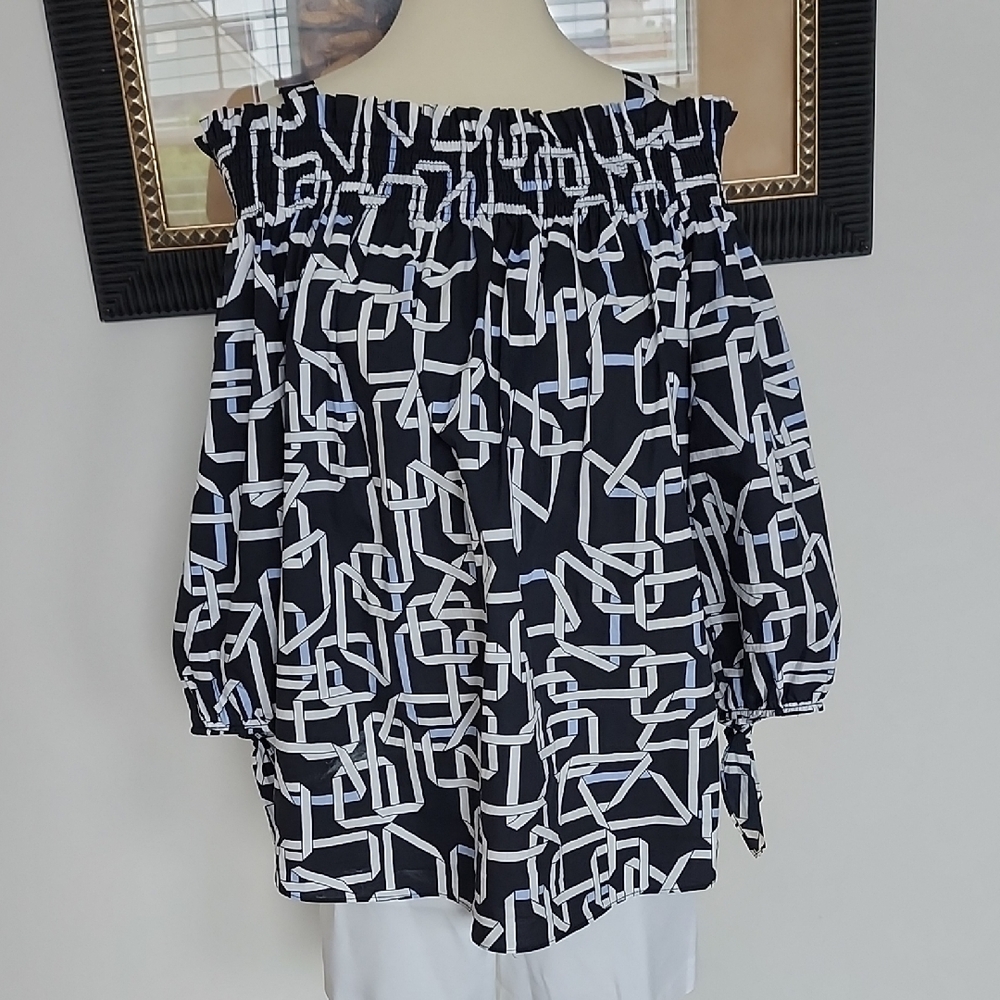 Stylish Blue and White Tyler Boe Top